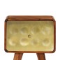 vidaXL Mesita de noche de madera maciza sheesham y dorados 49x40x30 cm