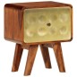 vidaXL Mesita de noche de madera maciza sheesham y dorados 49x40x30 cm