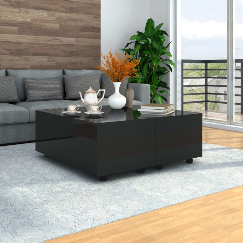vidaXL Mesa de centro blanco brillante 100x100x35 cm vidaXL Mesa de centro blanco brillante 100x100x35 cm