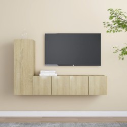 vidaXL Juego de muebles de salón 3 piezas roble Sonoma