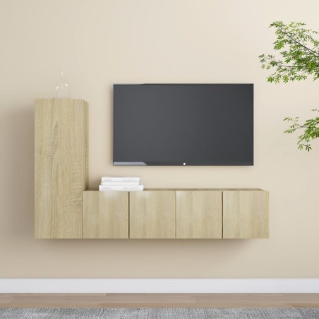 vidaXL Juego de muebles de salón 3 piezas roble Sonoma