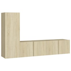 vidaXL Juego de muebles de salón 3 piezas roble Sonoma