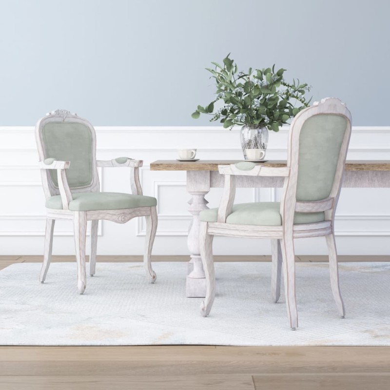 vidaXL Sillas de comedor 2 uds terciopelo gris claro 62x59,5x100,5 cm