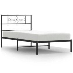 vidaXL Estructura de cama con cabecero metal negro 100x200 cm