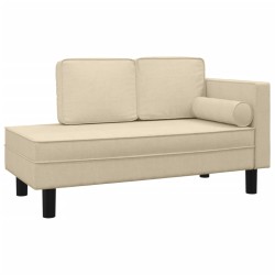 vidaXL Sofá diván con cojines y almohada tela color crema