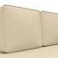vidaXL Sofá diván con cojines y almohada tela color crema vidaXL Sofá diván con cojines y almohada tela color crema