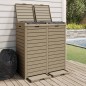 vidaXL Cubo de basura exterior polipropileno marrón claro 78x41x86 cm vidaXL Cubo de basura exterior polipropileno marrón claro 78x41x86 cm