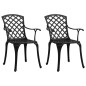 vidaXL Sillas de jardín 2 unidades aluminio fundido negro vidaXL Sillas de jardín 2 unidades aluminio fundido negro