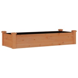 vidaXL Jardinera arriate forro madera maciza abeto marrón 120x45x25 cm
