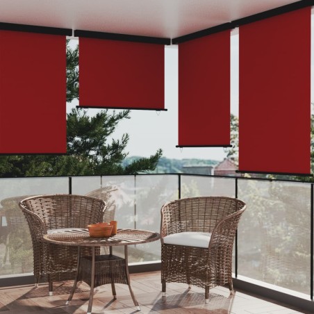 vidaXL Toldo lateral de balcón rojo 122x250 cm