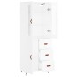 vidaXL Aparador alto madera contrachapada blanco brillo 69,5x34x180 cm