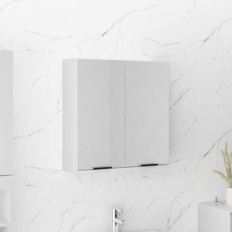 vidaXL Armario de baño con espejo blanco brillante 64x20x67 cm vidaXL Armario de baño con espejo blanco brillante 64x20x67 cm