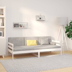 vidaXL Sofá cama madera maciza de pino blanco 90x190 cm
