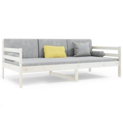 vidaXL Sofá cama madera maciza de pino blanco 90x190 cm