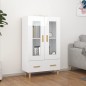 vidaXL Aparador de madera contrachapada blanco brillante 70x31x115cm