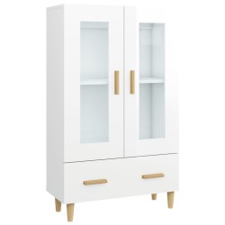 vidaXL Aparador de madera contrachapada blanco brillante 70x31x115cm