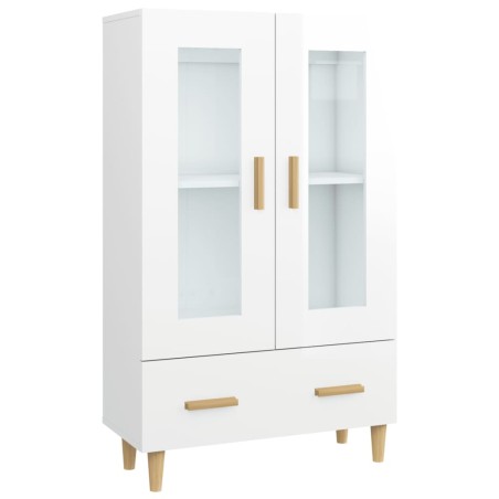vidaXL Aparador de madera contrachapada blanco brillante 70x31x115cm