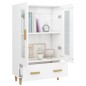 vidaXL Aparador de madera contrachapada blanco brillante 70x31x115cm