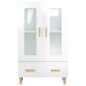 vidaXL Aparador de madera contrachapada blanco brillante 70x31x115cm