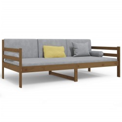 vidaXL Sofá cama de madera maciza de pino marrón miel 90x190 cm