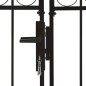 vidaXL Cancela de valla doble puerta con arco acero negro 300x175 cm vidaXL Cancela de valla doble puerta con arco acero negro 300x175 cm