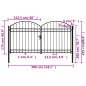vidaXL Cancela de valla doble puerta con arco acero negro 300x175 cm vidaXL Cancela de valla doble puerta con arco acero negro 300x175 cm