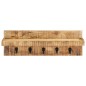 vidaXL Perchero de pared madera maciza de mango sin tratar 60x15x20 cm vidaXL Perchero de pared madera maciza de mango sin tratar 60x15x20 cm