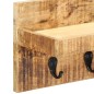 vidaXL Perchero de pared madera maciza de mango sin tratar 60x15x20 cm vidaXL Perchero de pared madera maciza de mango sin tratar 60x15x20 cm