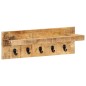 vidaXL Perchero de pared madera maciza de mango sin tratar 60x15x20 cm vidaXL Perchero de pared madera maciza de mango sin tratar 60x15x20 cm