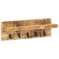 vidaXL Perchero de pared madera maciza de mango sin tratar 60x15x20 cm vidaXL Perchero de pared madera maciza de mango sin tratar 60x15x20 cm