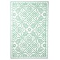 Esschert Design Alfombra de exterior azulejos verde blanco 182x122 cm