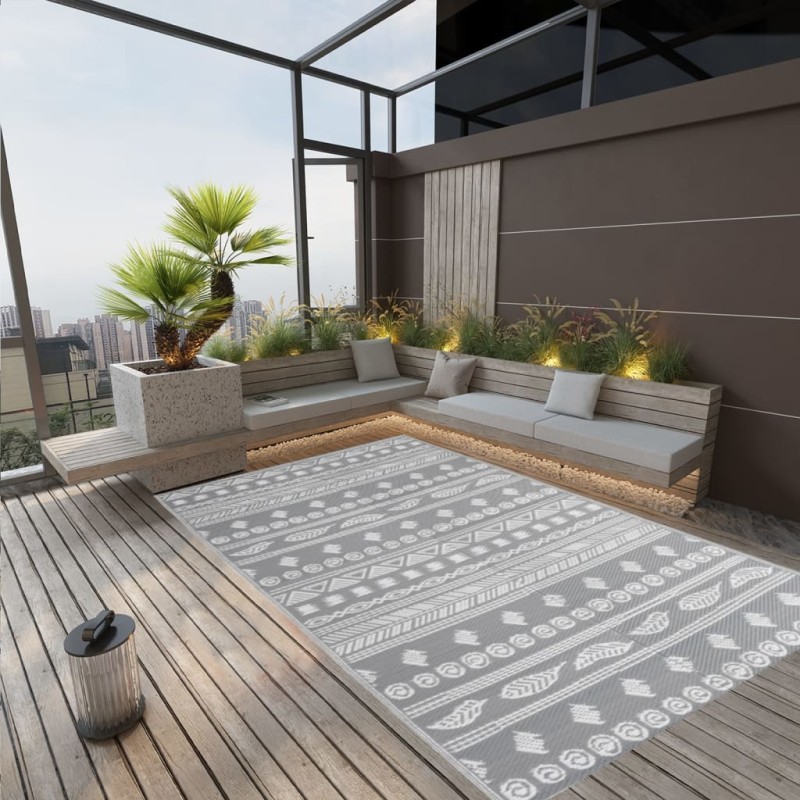 vidaXL Alfombra de exterior PP gris 190x290 cm vidaXL Alfombra de exterior PP gris 190x290 cm