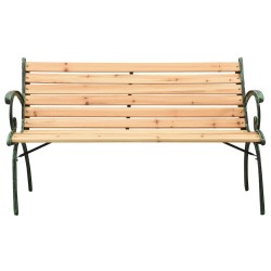 vidaXL Banco de jardín hierro fundido y madera maciza de abeto 116 cm