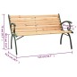 vidaXL Banco de jardín hierro fundido y madera maciza de abeto 116 cm