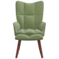 vidaXL Sillón de relax con taburete de terciopelo verde claro vidaXL Sillón de relax con taburete de terciopelo verde claro