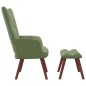 vidaXL Sillón de relax con taburete de terciopelo verde claro vidaXL Sillón de relax con taburete de terciopelo verde claro