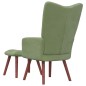 vidaXL Sillón de relax con taburete de terciopelo verde claro vidaXL Sillón de relax con taburete de terciopelo verde claro