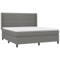 vidaXL Cama box spring con colchón tela gris oscuro 160x200 cm vidaXL Cama box spring con colchón tela gris oscuro 160x200 cm