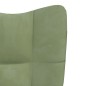 vidaXL Sillón de relax con taburete de terciopelo verde claro vidaXL Sillón de relax con taburete de terciopelo verde claro