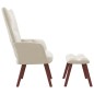 vidaXL Sillón de relax con taburete terciopelo blanco crema vidaXL Sillón de relax con taburete terciopelo blanco crema