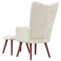 vidaXL Sillón de relax con taburete terciopelo blanco crema vidaXL Sillón de relax con taburete terciopelo blanco crema