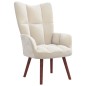 vidaXL Sillón de relax con taburete terciopelo blanco crema vidaXL Sillón de relax con taburete terciopelo blanco crema