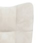 vidaXL Sillón de relax con taburete terciopelo blanco crema vidaXL Sillón de relax con taburete terciopelo blanco crema