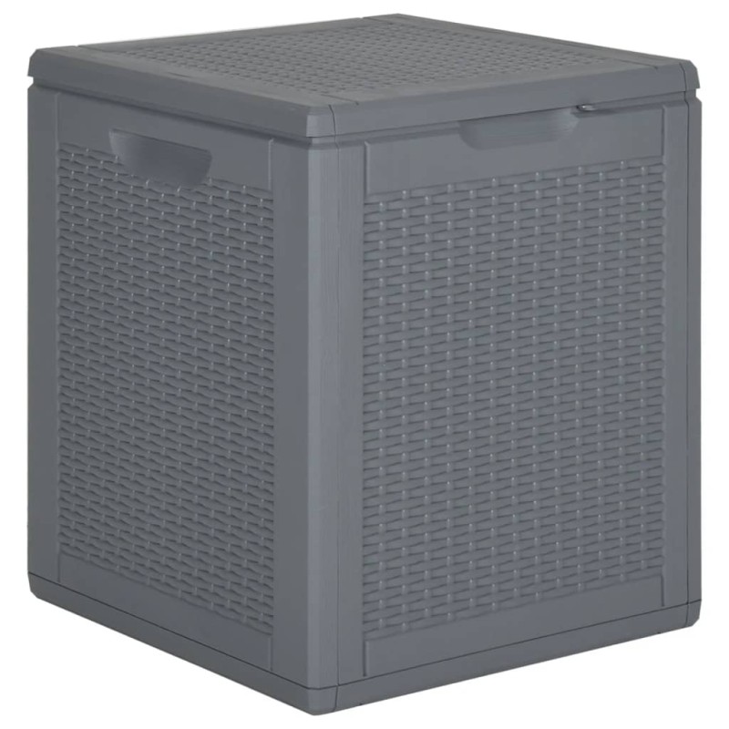 vidaXL Caja de almacenaje para jardín PP aspecto de ratán gris 90 L vidaXL Caja de almacenaje para jardín PP aspecto de ratán gris 90 L