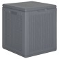 vidaXL Caja de almacenaje para jardín PP aspecto de ratán gris 90 L vidaXL Caja de almacenaje para jardín PP aspecto de ratán gris 90 L