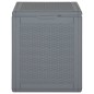 vidaXL Caja de almacenaje para jardín PP aspecto de ratán gris 90 L vidaXL Caja de almacenaje para jardín PP aspecto de ratán gris 90 L