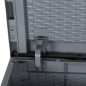 vidaXL Caja de almacenaje para jardín PP aspecto de ratán gris 90 L vidaXL Caja de almacenaje para jardín PP aspecto de ratán gris 90 L