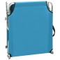 vidaXL Tumbona plegable con toldo de acero turquesa y azul vidaXL Tumbona plegable con toldo de acero turquesa y azul