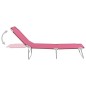 vidaXL Tumbona plegable de acero y tela rosa vidaXL Tumbona plegable de acero y tela rosa