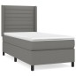 vidaXL Cama box spring con colchón tela gris oscuro 100x200 cm vidaXL Cama box spring con colchón tela gris oscuro 100x200 cm